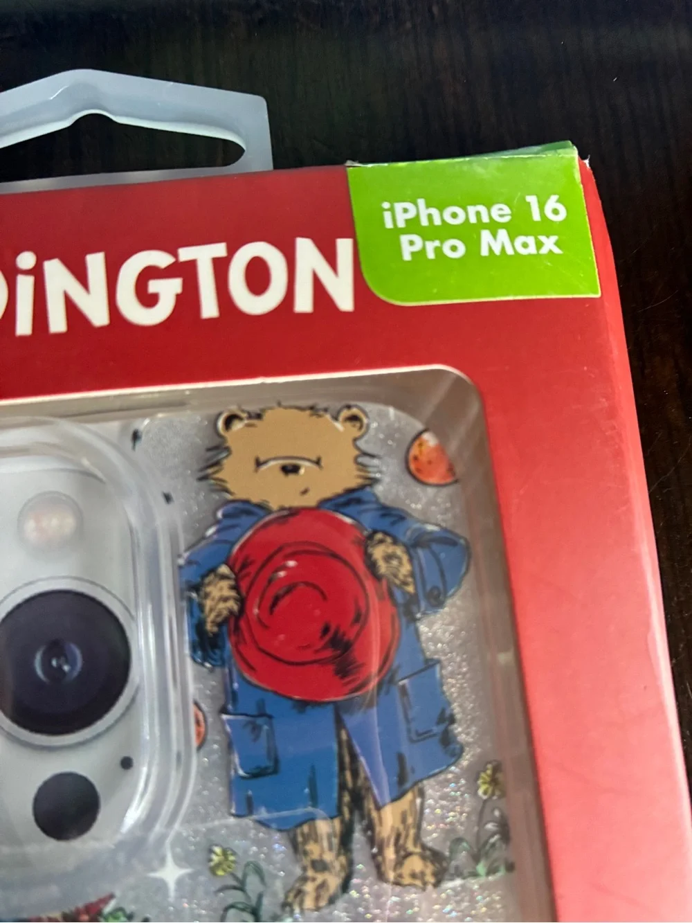 iPhone 16 Pro Max Red Hat Bear Glitter Phone Case -